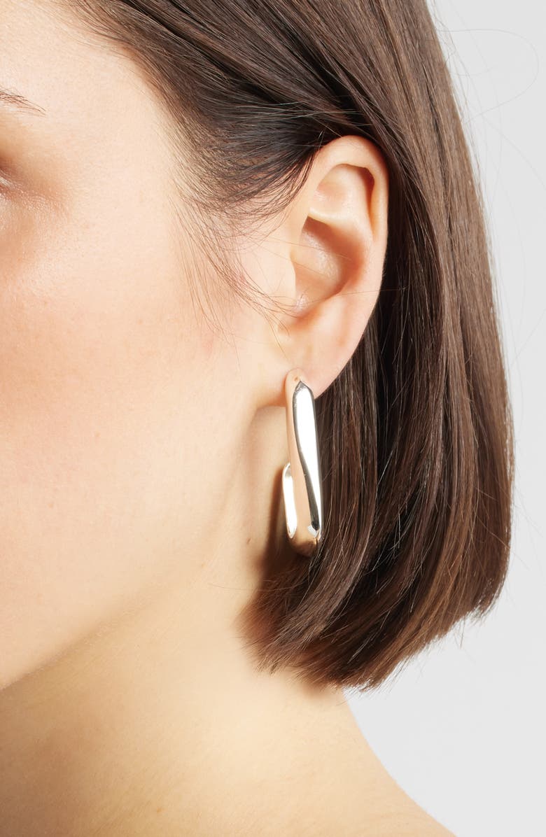 Open Edit Organic Hoop Earrings, Alternate, color, Silver