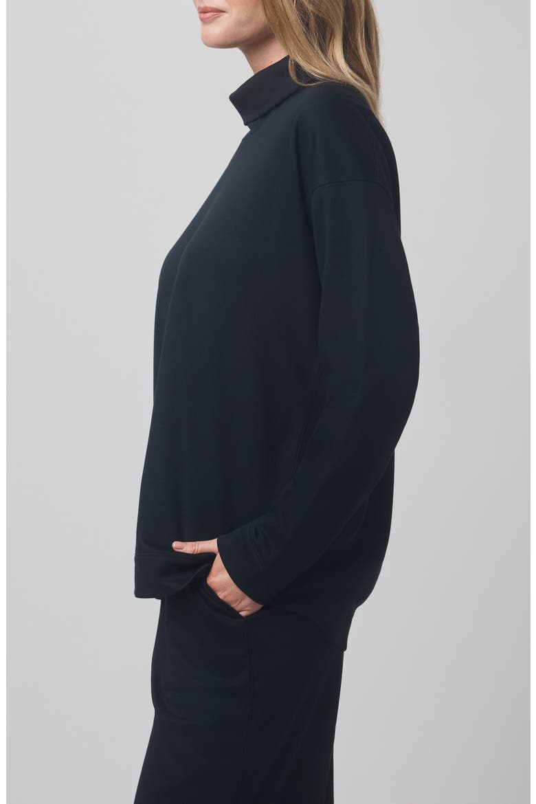 x @cellajaneblog Interlock Turtleneck Sweatshirt, Alternate, color, BLACK