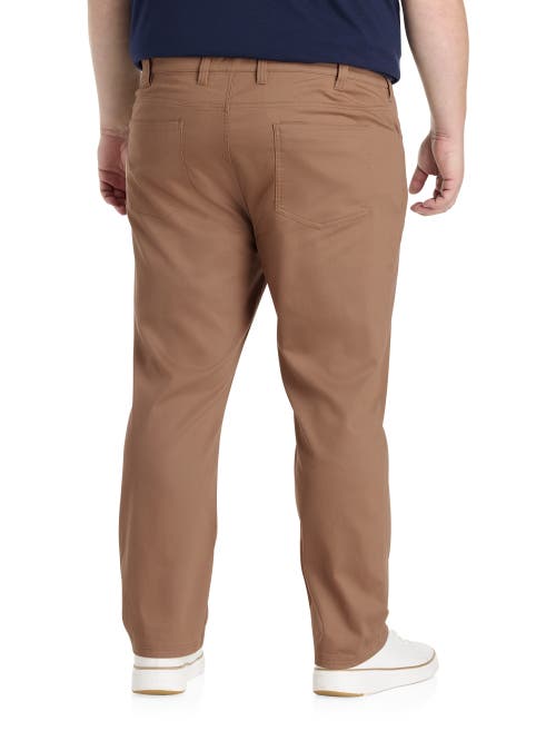 Oak Hill By Dxl Big & Tall  Straight Fit 5-pocket Tech Pants In Brown