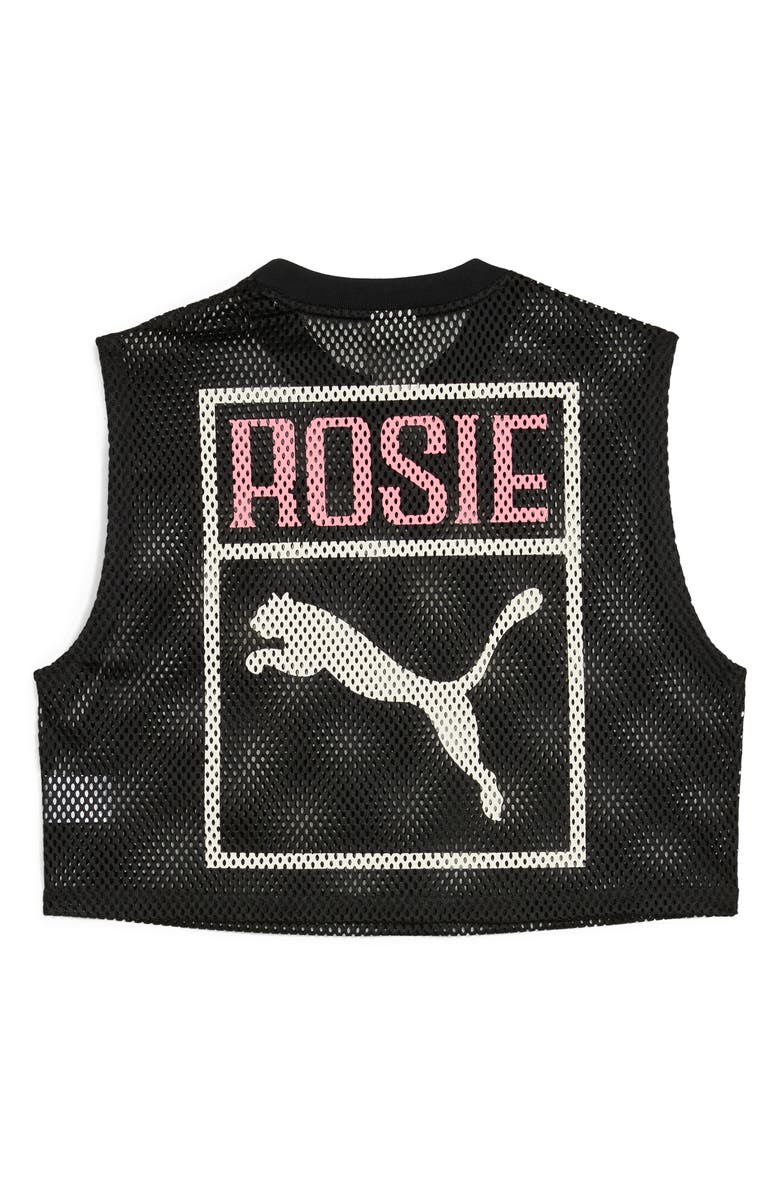 PUMA x Rosé Sleeveless Mesh Jersey, Alternate, color, Puma Black
