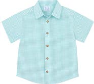 Florence Eiseman Gingham Linen Look Camp Shirt
