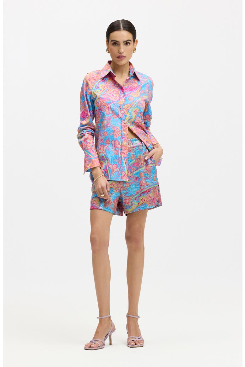Priscilla Long Sleeve Woven Shirt, Alternate, color, BLUE MULTI