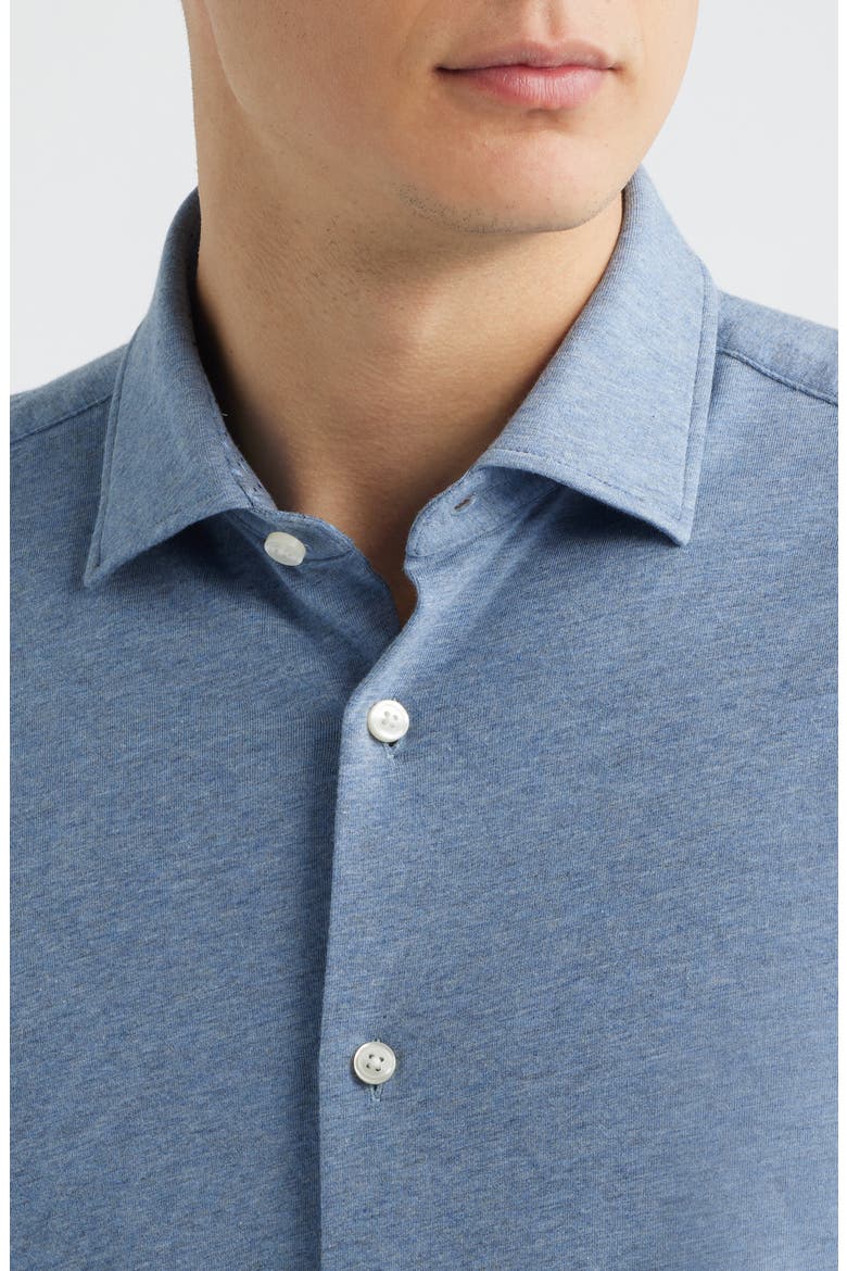 Roan Stretch Cotton Button-Up Shirt, Alternate, color, OPEN BLUE