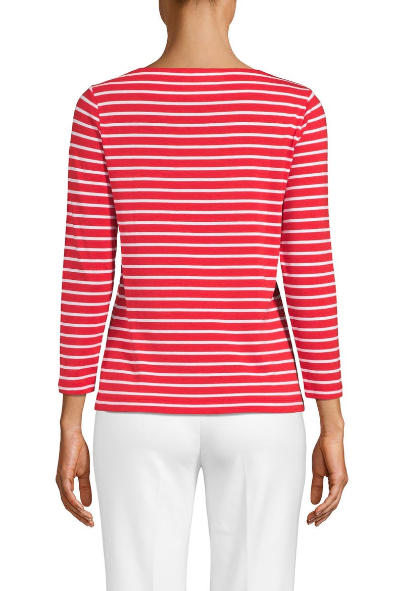 Stripe Boat Neck Top, Alternate, color, POPPY/ ANNE WHITE