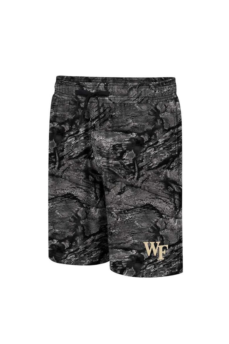 Men's Colosseum Charcoal Wake Forest Demon Deacons Realtree Aspect Ohana Swim Shorts, Alternate, color, Charcoal