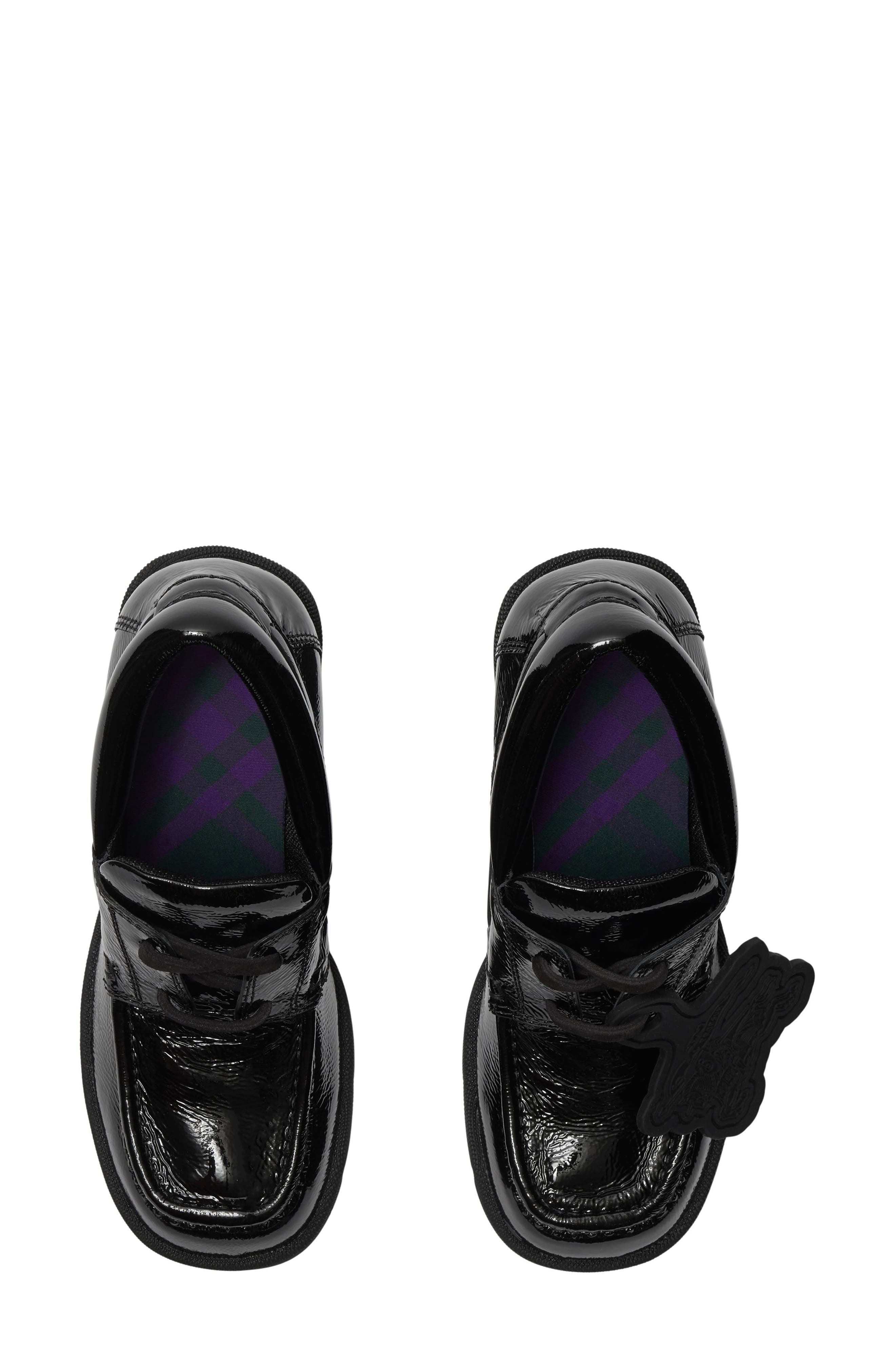 Burberry Stride Block Heel Derby, Alternate, color, Black