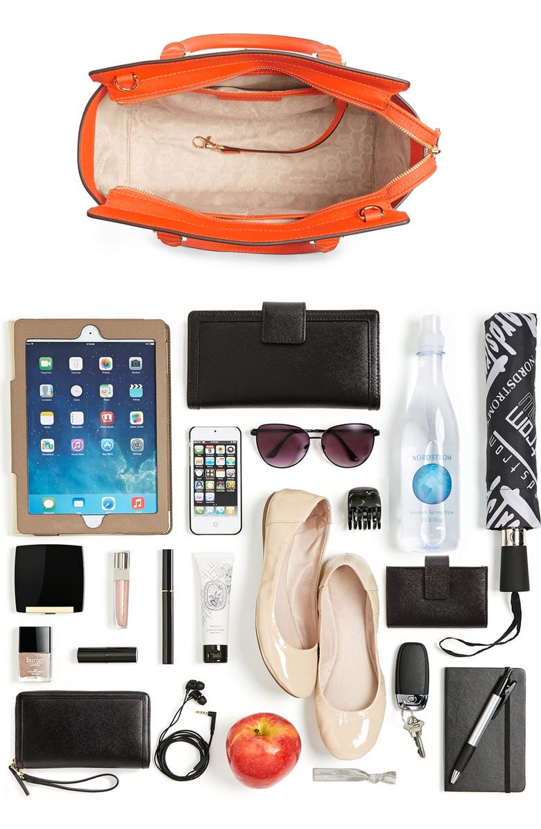 MICHAEL Michael Kors 'Medium Selma' Leather Zip Top Satchel, Alternate, color,