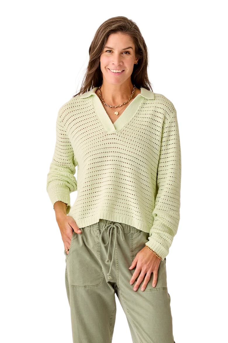 Morgan Polo Sweater, Main, color, Honeydew