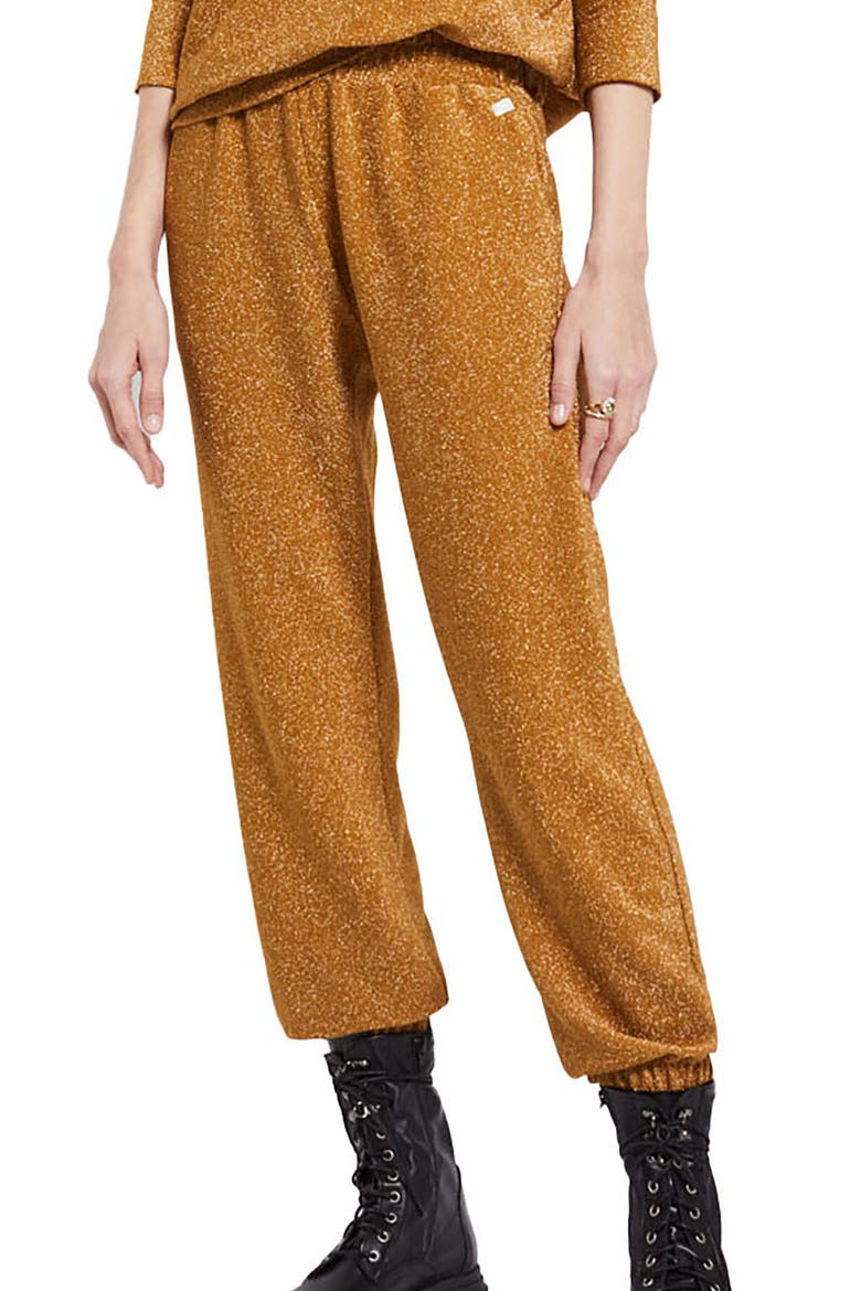 Viscose Trousers With Lurex, Main, color, Gold
