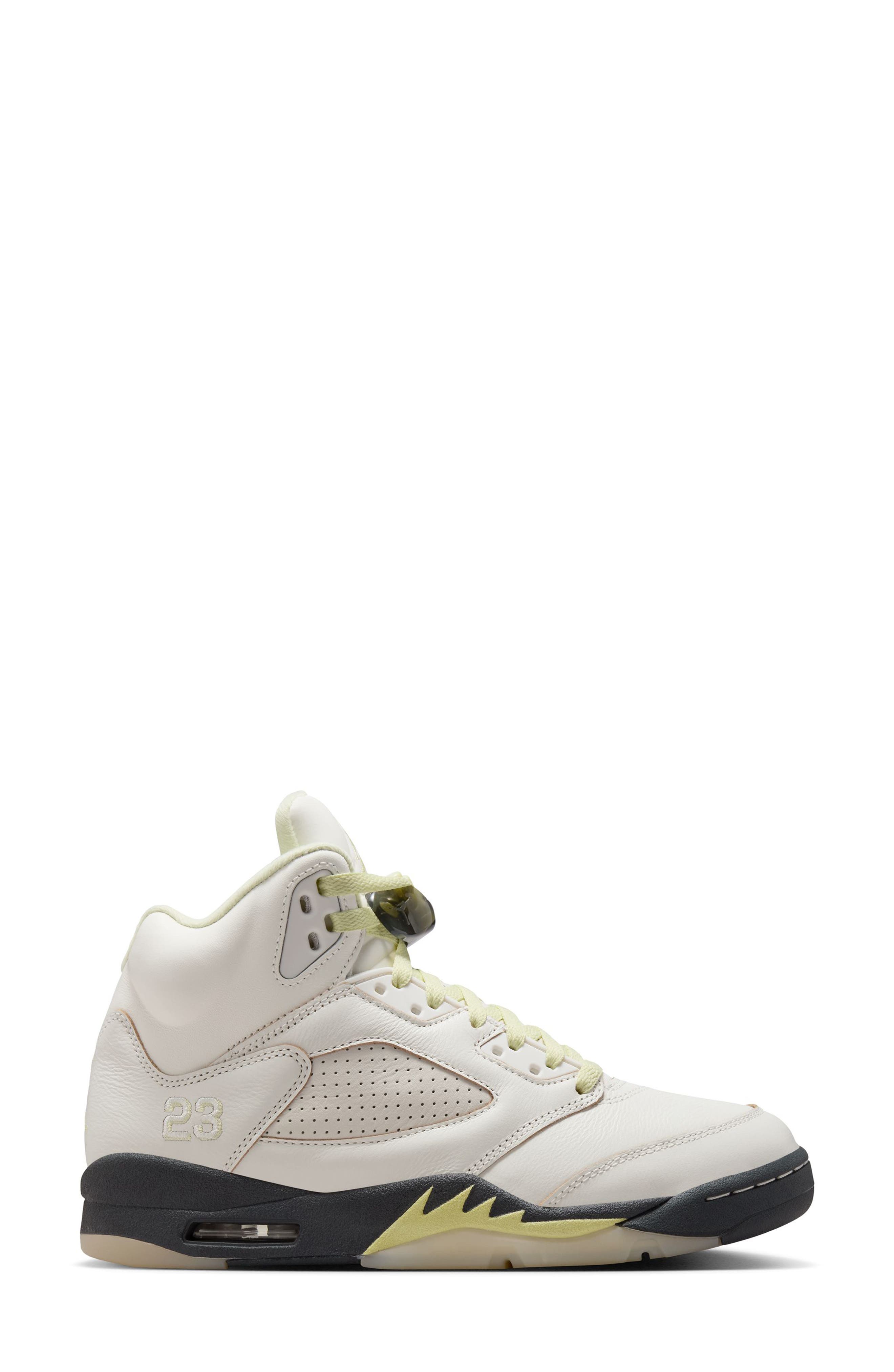 Air Jordan 5 Retro Sneaker, Alternate, color, SAIL/ LUMINOUS GREEN