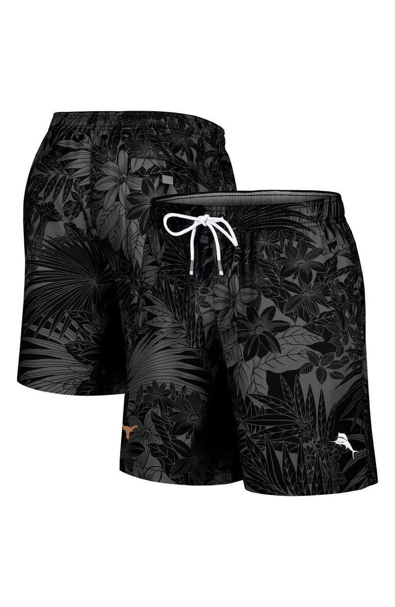 Tommy Bahama Men's Tommy Bahama Black Texas Longhorns Santiago Palms Board Shorts, Main, color, 