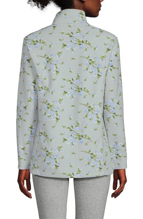 Lands' End Anyweather Fleece Quarter Zip Pullover In Pale Gray Floral