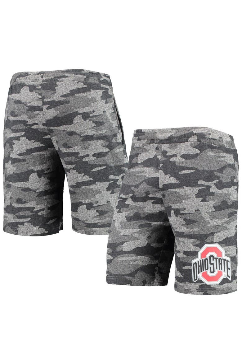 Men's Concepts Sport Charcoal/Gray Ohio State Buckeyes Camo Backup Terry Jam Lounge Shorts, Main, color, Charcoal