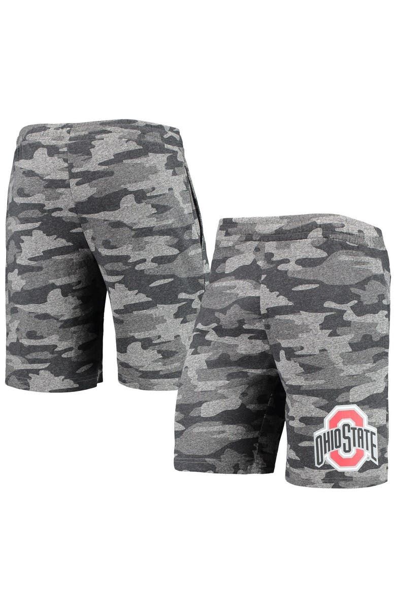 CONCEPTS SPORT Men's Concepts Sport Charcoal/Gray Ohio State Buckeyes Camo Backup Terry Jam Lounge Shorts, Main, color, Charcoal