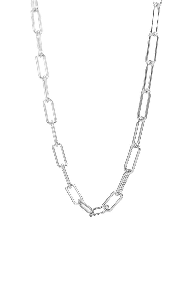 Bearfruit Jewelry Sterling Silver 18k Gold Plated Amelia Chain Necklace Trendy Gift, Alternate, color, Silver