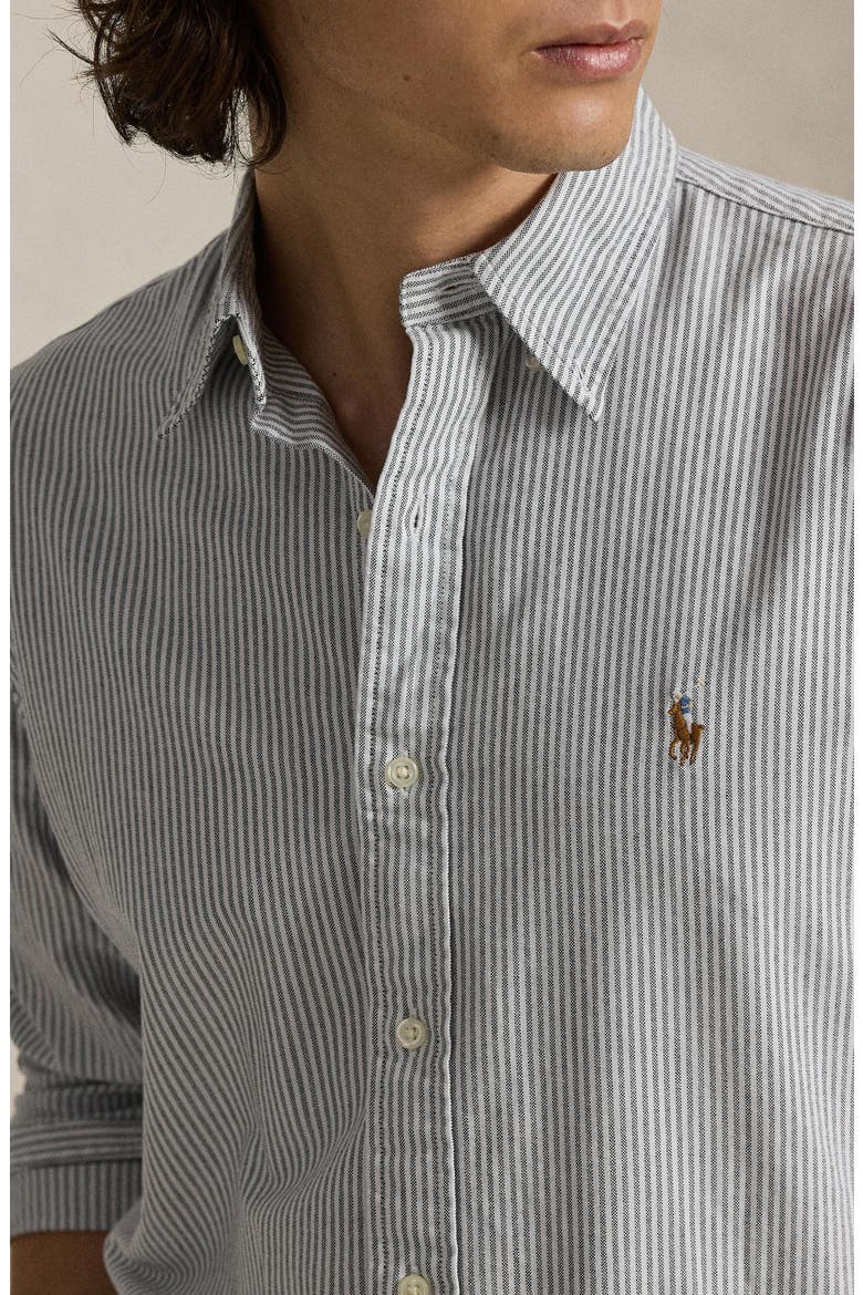 Classic Fit Striped Oxford Shirt, Alternate, color, 6636O SLATE/WHITE