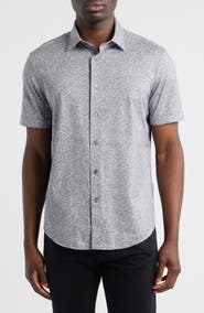 Bugatchi Miles OoohCotton® Floral Short Sleeve Button-Up Shirt