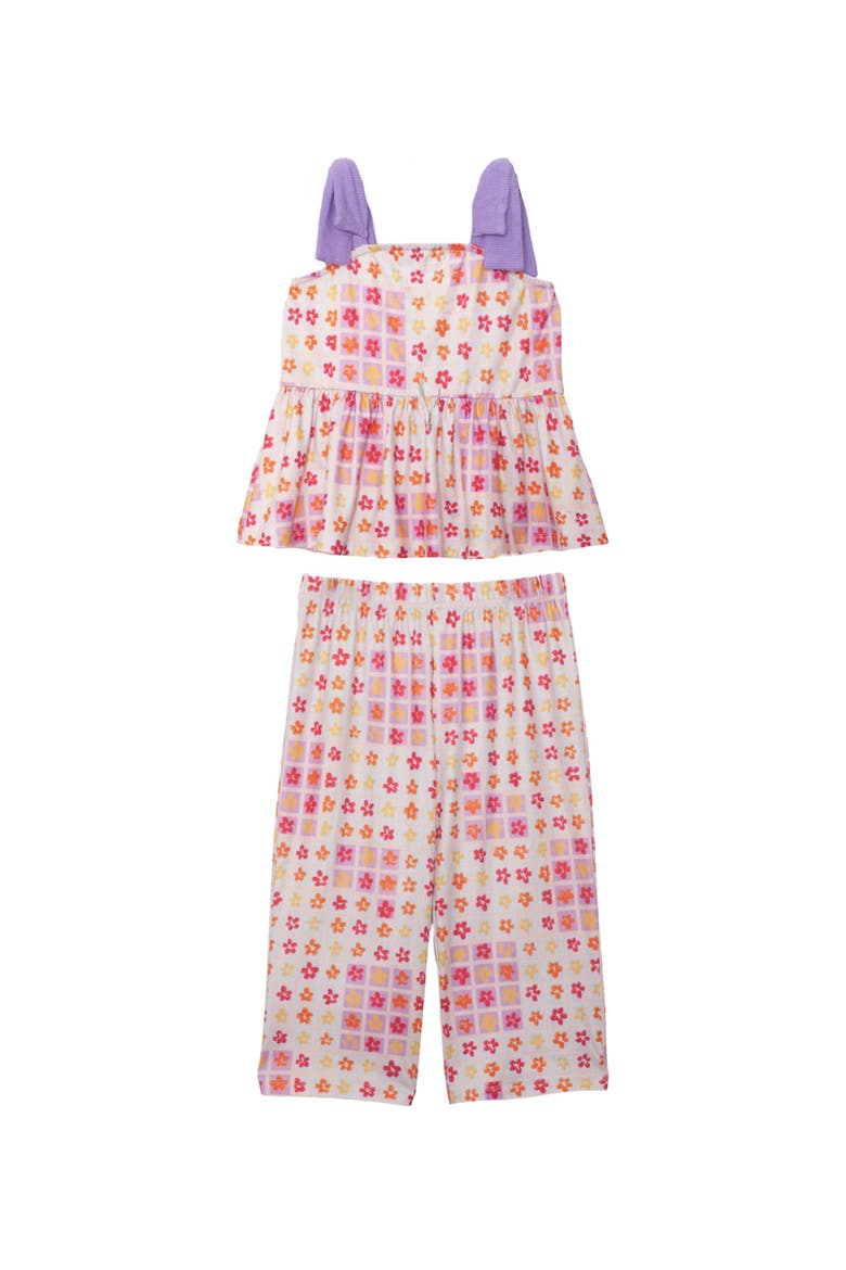 Petal Power Tank Sleeve with Knot Detail Two Piece Set, Main, color, Purple