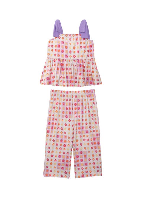 Petal Power Tank Sleeve with Knot Detail Two Piece Set (Toddler, Little Kid & Big Kid)