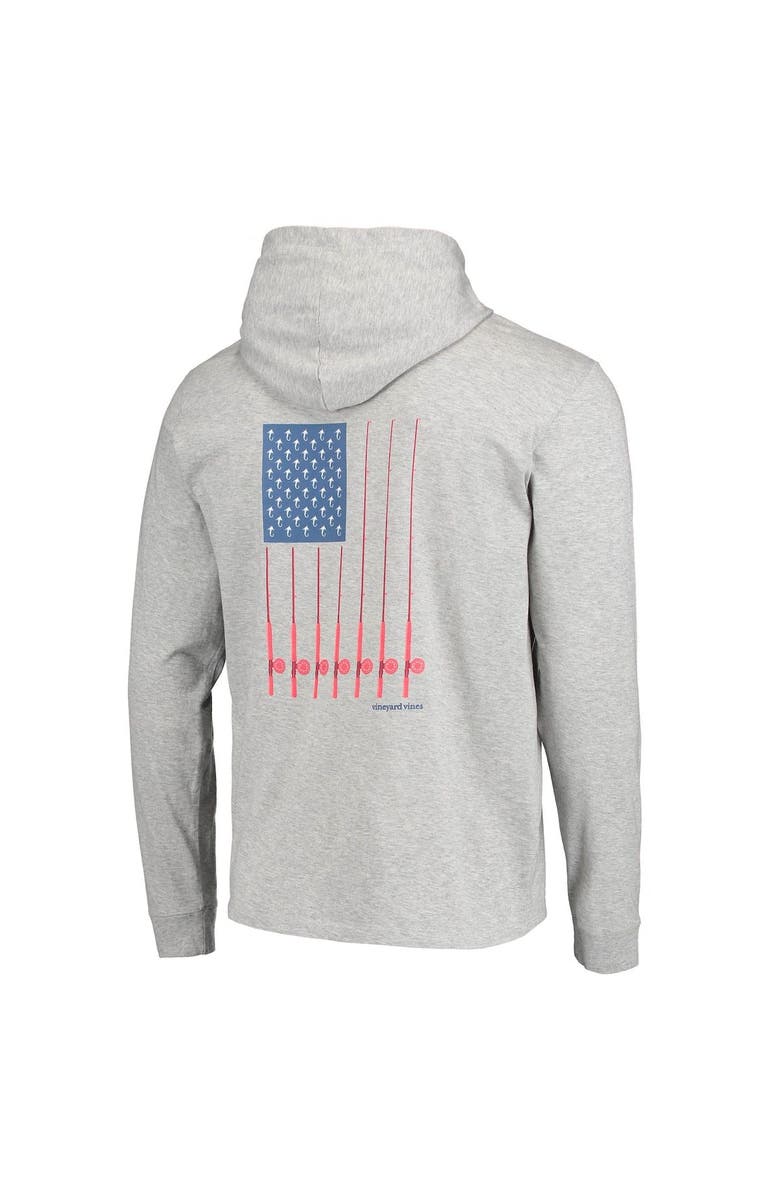 vineyard vines Men's Vineyard Vines Heathered Gray Las Vegas Raiders Hoodie Long Sleeve T-Shirt, Alternate, color,