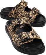 Forever & Always Shoes Milana Leather Double-Strap Sandal