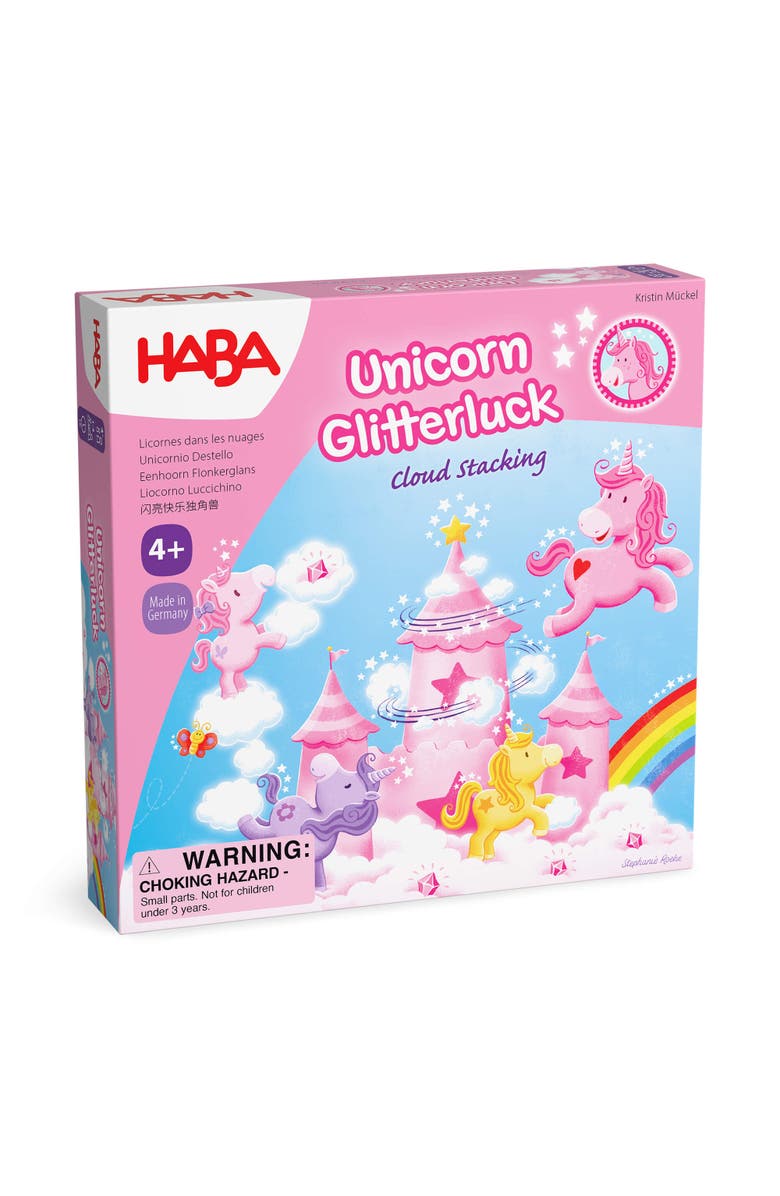 HABA Unicorn Glitterluck Cloud Stacking Children's Game, Main, color, Multi