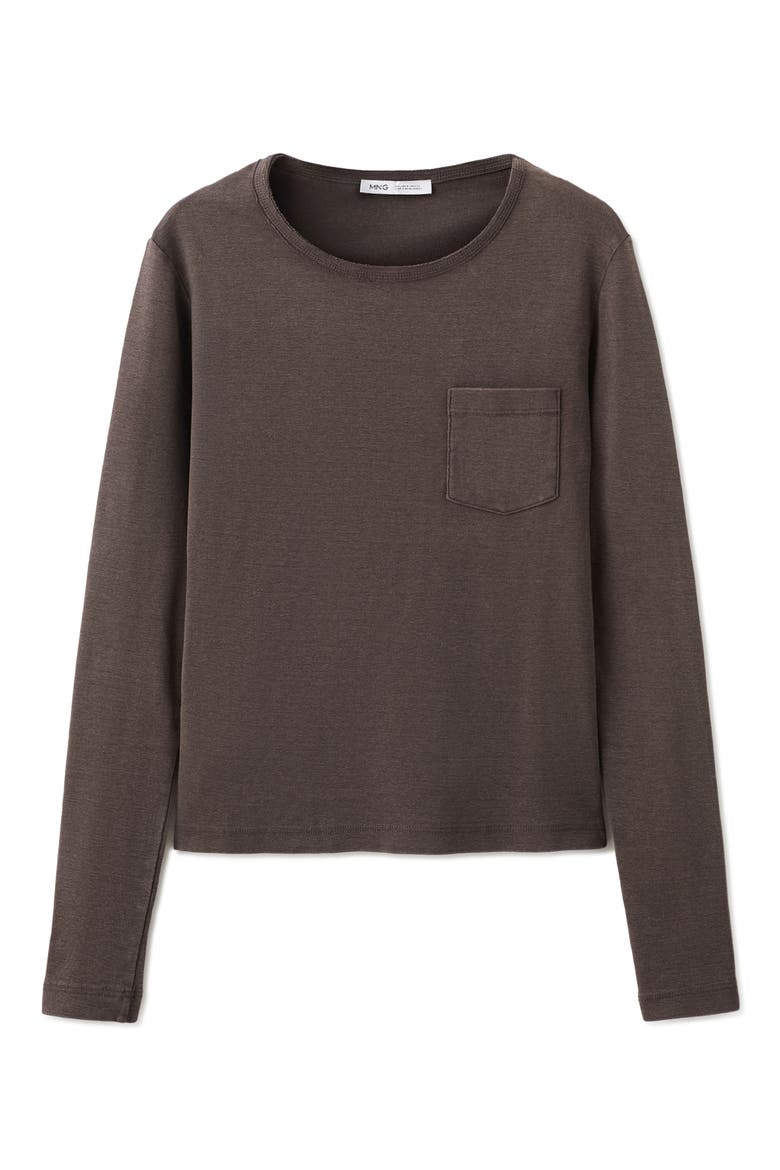 Regular Fit Long Sleeve Cotton T-Shirt, Alternate, color, BROWN