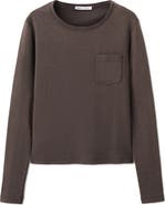 MANGO Regular Fit Long Sleeve Cotton T-Shirt