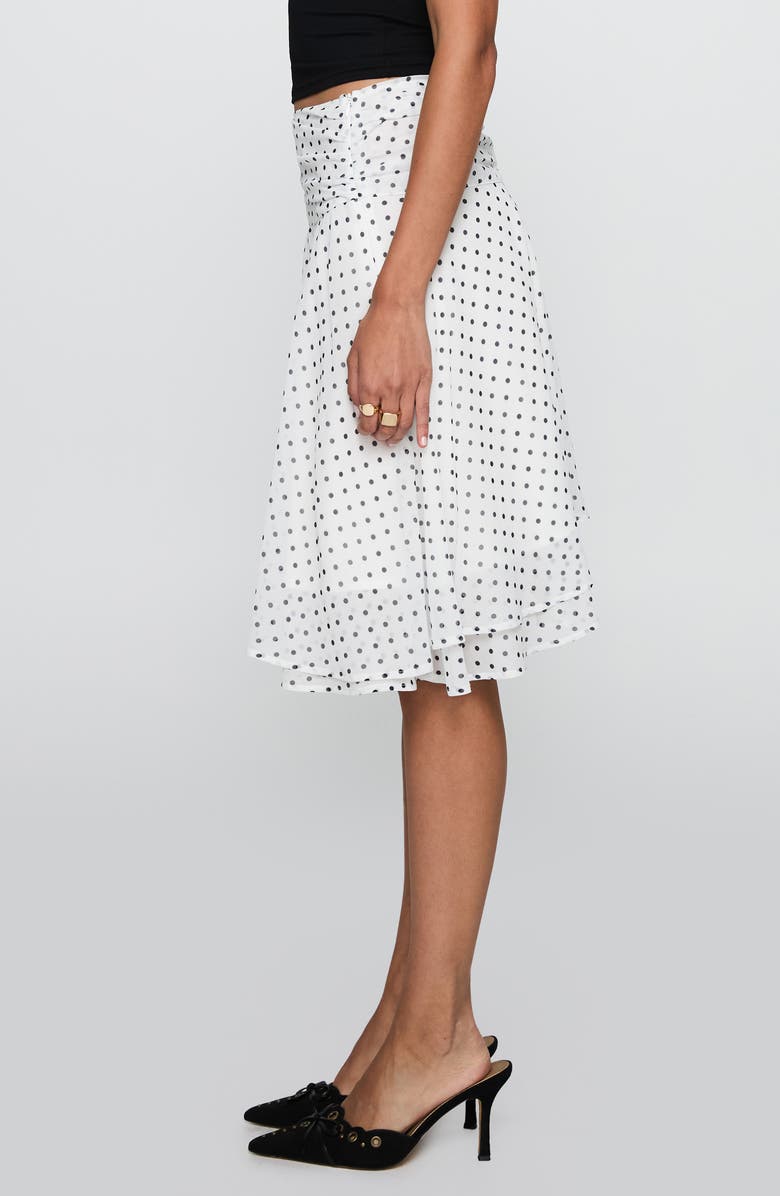 Princess Polly Layered Asymmetric Skirt, Alternate, color, White / Polka Dot