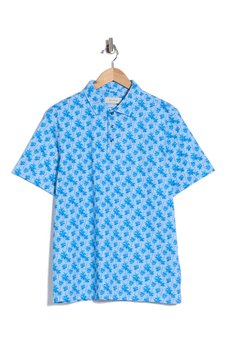 Palm Tree Cotton Knit Polo, Alternate, color, CLASSIC BLUE