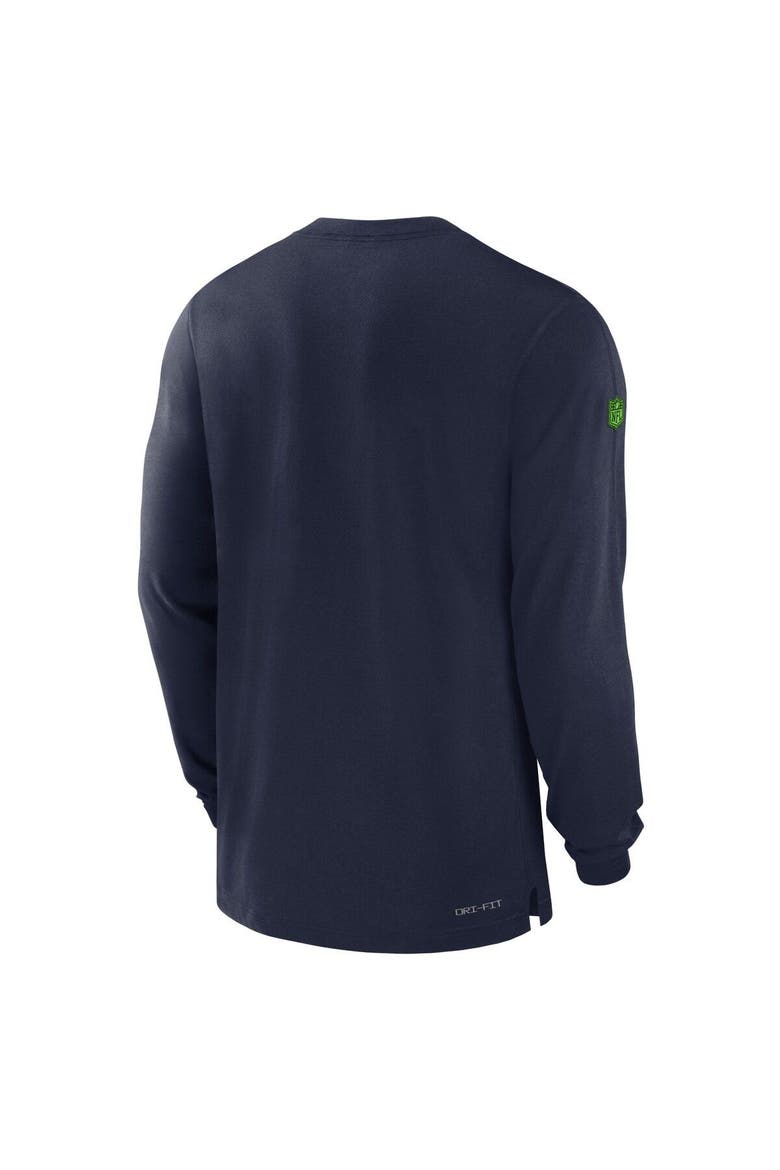 Men's Nike College Navy Seattle Seahawks 2023 Sideline Performance Long Sleeve T-Shirt, Alternate, color, Navy