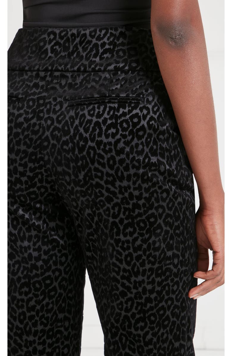 Temperley London Lynx Velvet Tapered Trouser, Alternate, color, Black Tonal Leopard