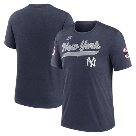 Men's Nike Heather Navy New York Yankees Cooperstown Collection Eras Tri-Blend T-Shirt