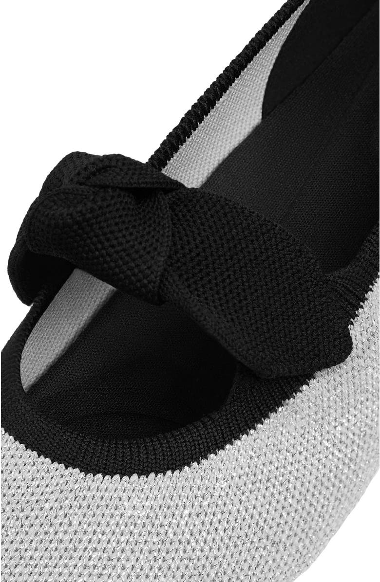 VIVAIA Pointed-Toe Bow Flats, Alternate, color, Metallic Diamond Black