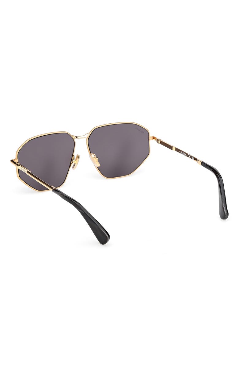 Max Mara Miller 54mm Navigator Sunglasses, Alternate, color, Deep Gold/ Black Horn/ Smoke