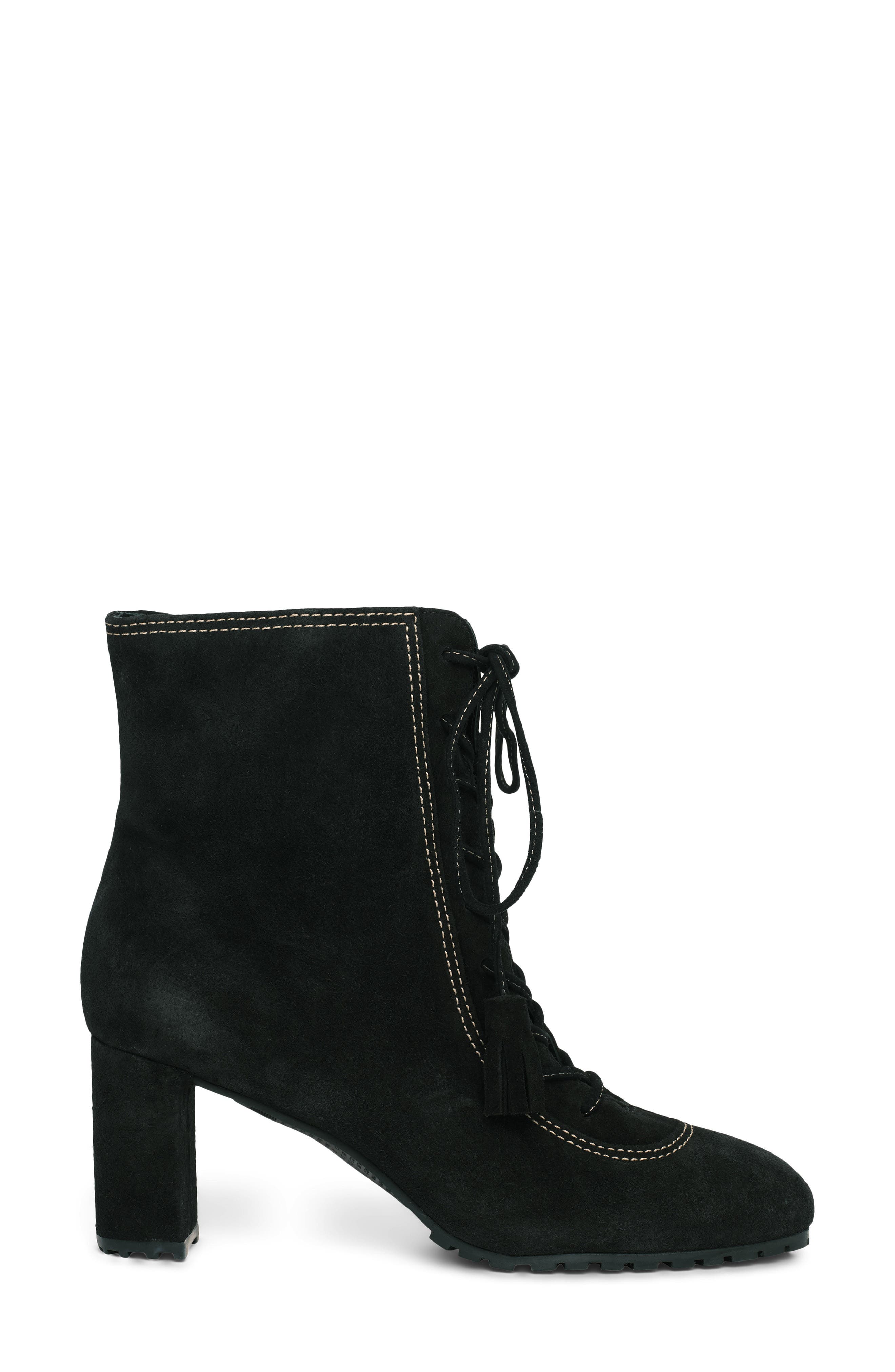 Cinq à Sept Alice Contrast Lace Up Leather Bootie (Women) | Nordstrom