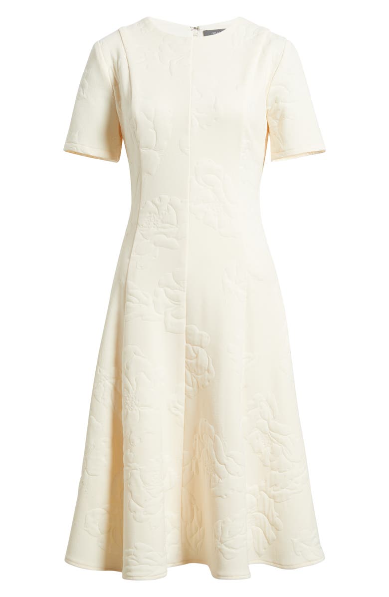 Julia Jordan Floral Jacquard Fit & Flare Dress, Alternate, color, Ecru