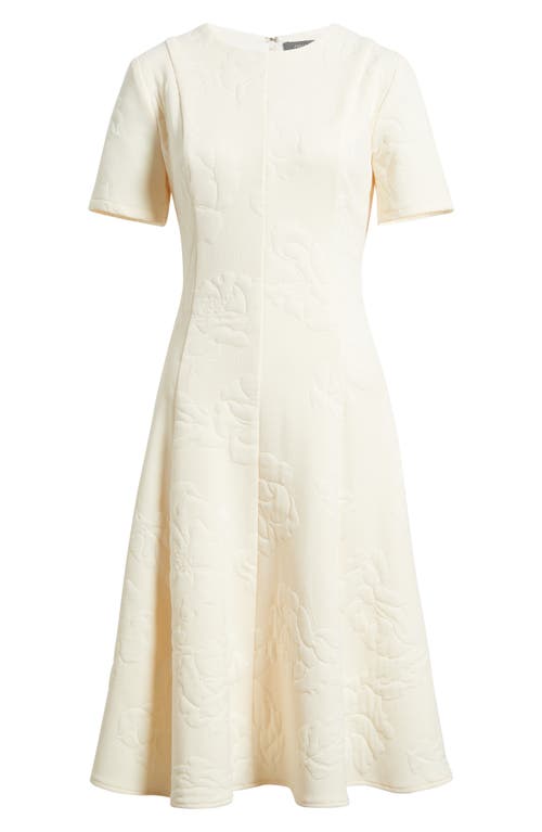Julia Jordan Floral Jacquard Fit & Flare Dress In White