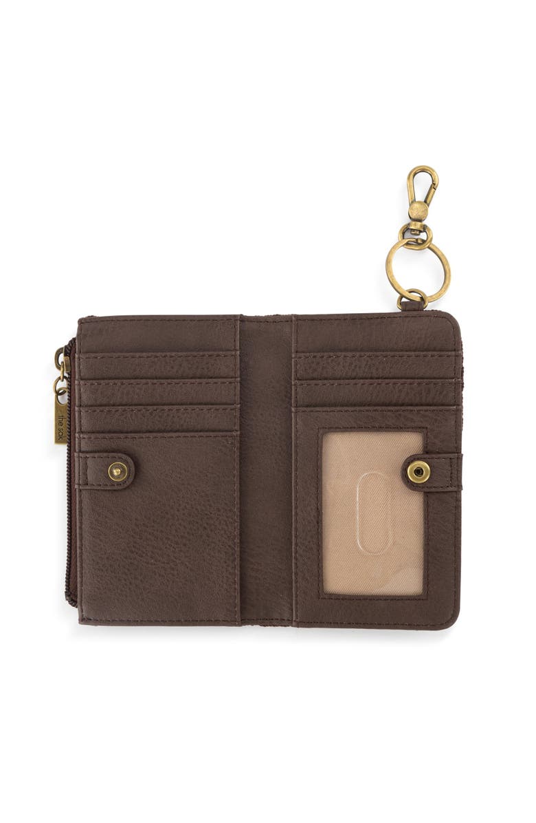 The Sak Encino Crochet Card Wallet, Alternate, color, Brown Check