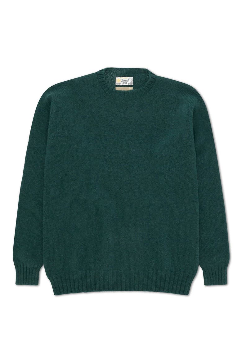Shetland Crew Neck Sweater, Main, color, Forest Green