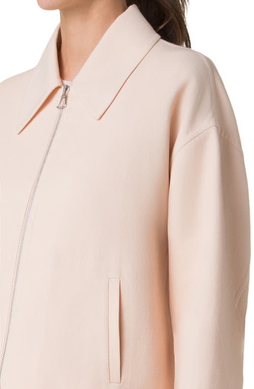 Akris Ander Cotton Double Face Crop Jacket In Seashell