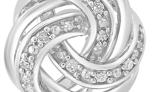 Effy Round Cut Diamond Knot Stud Earrings In Metallic