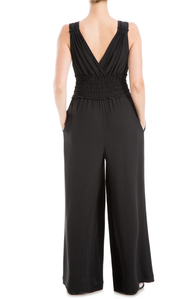 MAX STUDIO V-Neck Cap Sleeve Jumpsuit, Alternate, color, Black