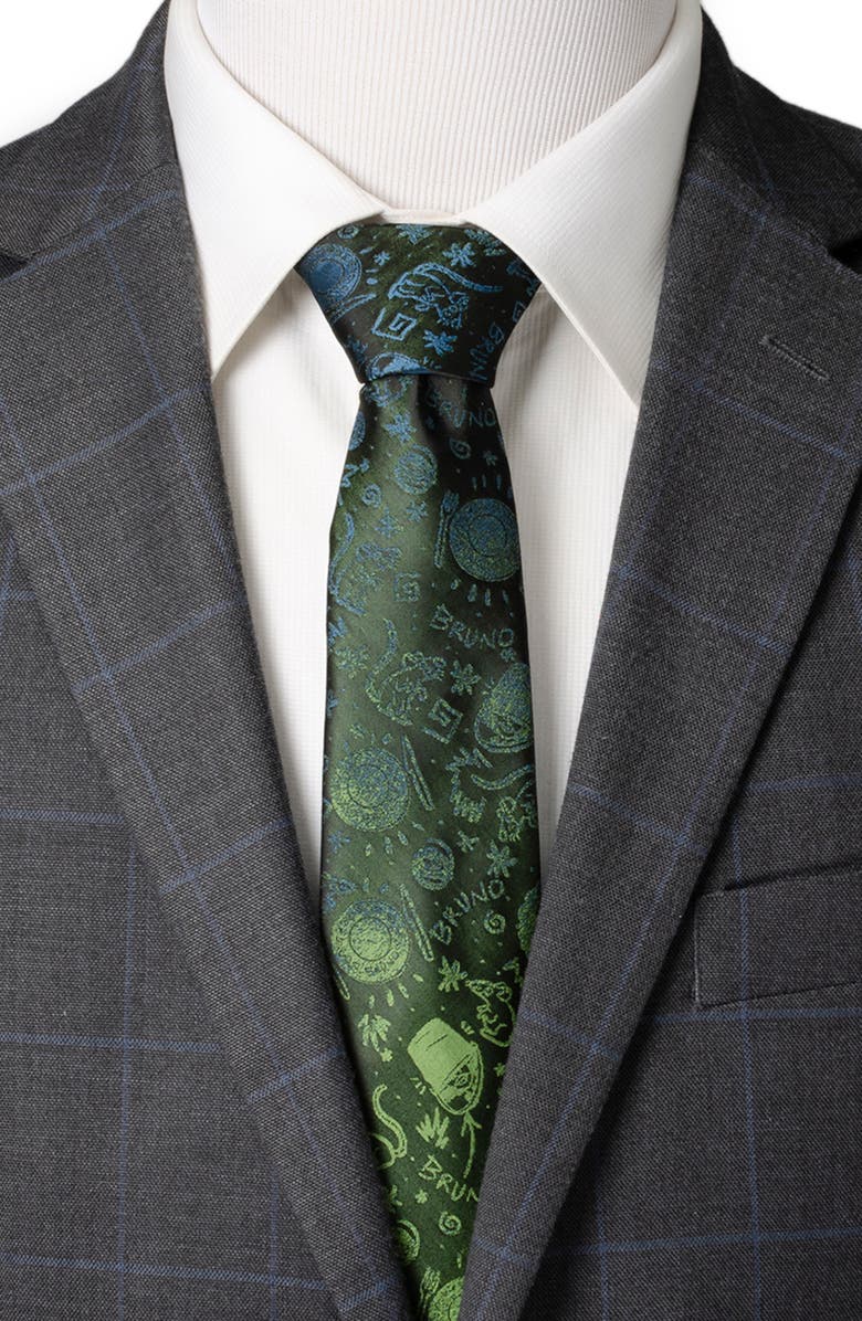 Cufflinks, Inc. x Disney<sup>®</sup> Bruno Silk Blend Tie, Alternate, color, Black Multi