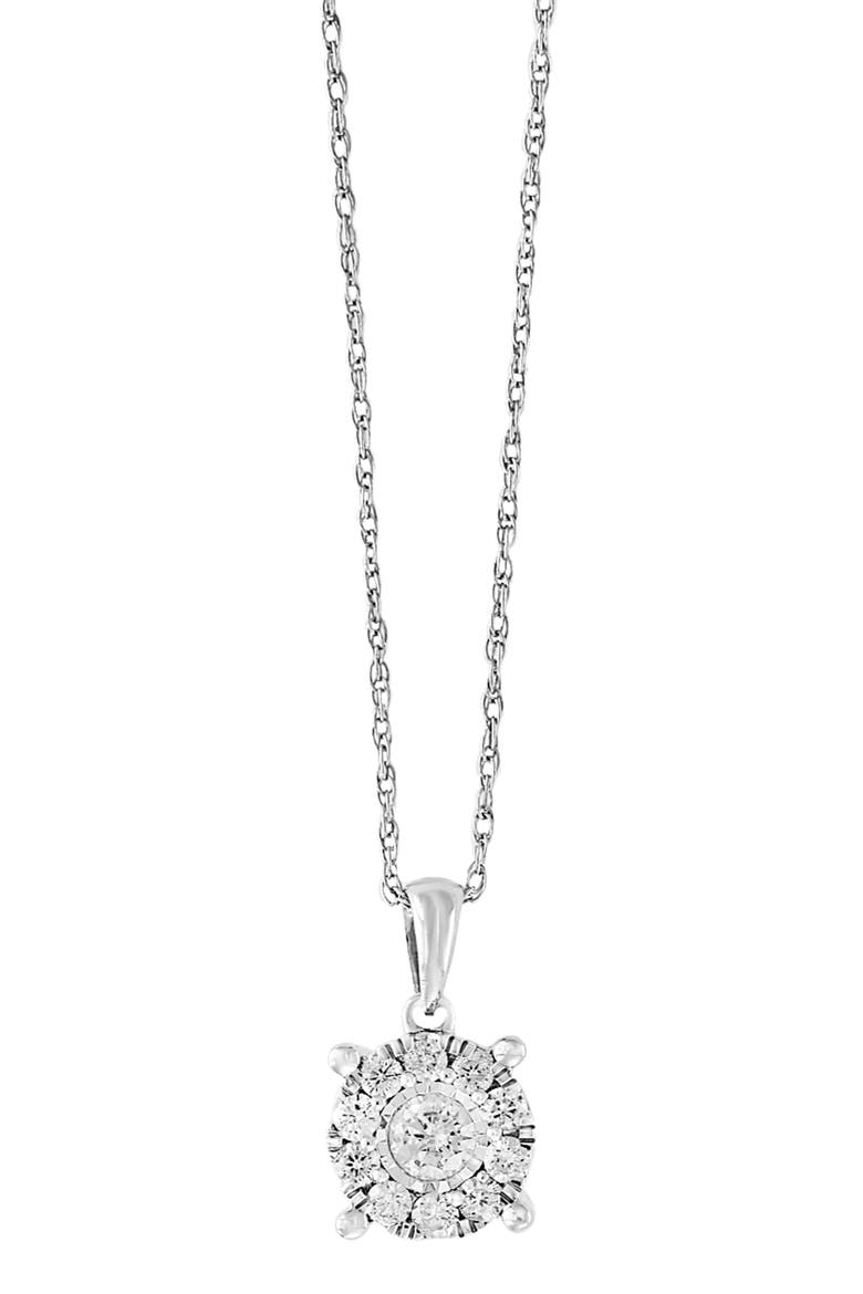 Sterling Silver Diamond Pendant Necklace, Main, color, SILVER