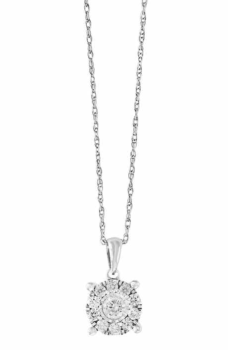 Sterling Silver Diamond Pendant Necklace