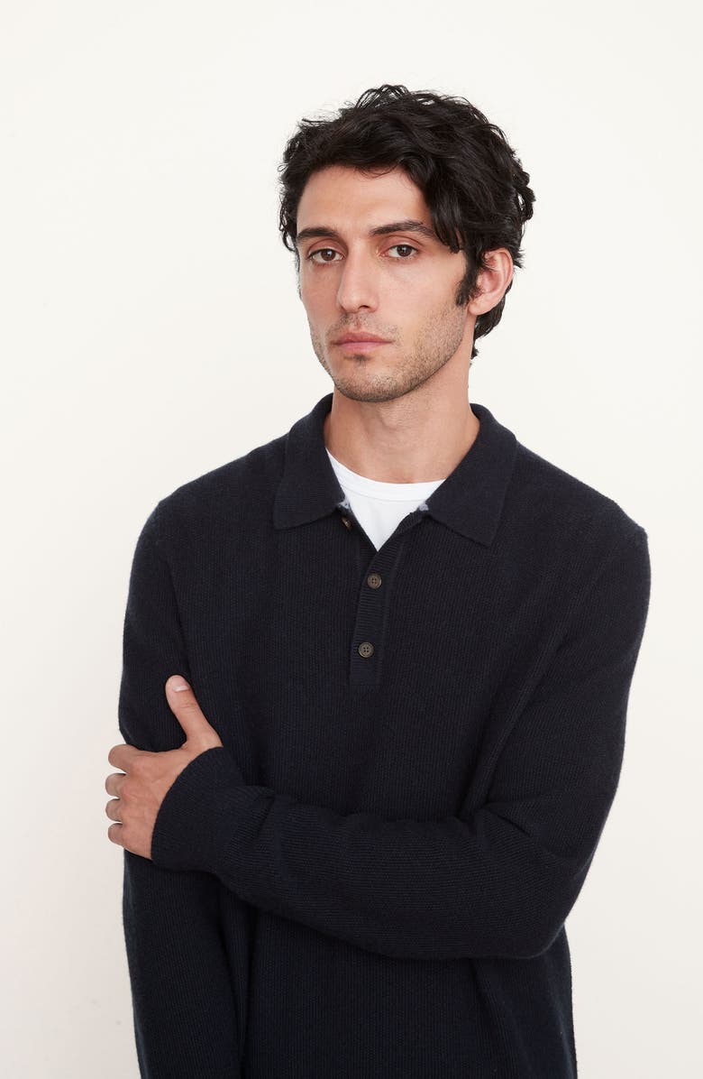 Vince Long Sleeve Wool & Cashmere Polo, Alternate, color, 