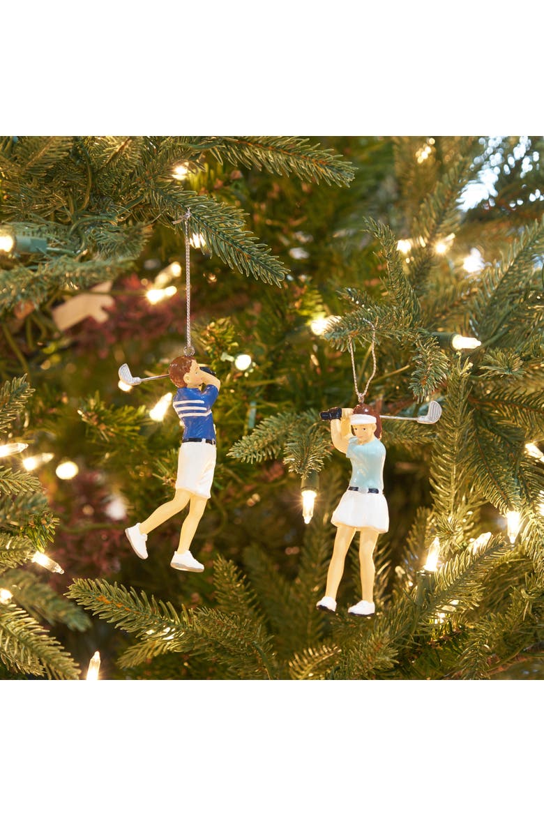 Golfer Ornaments Set of 2, Alternate, color, Blue