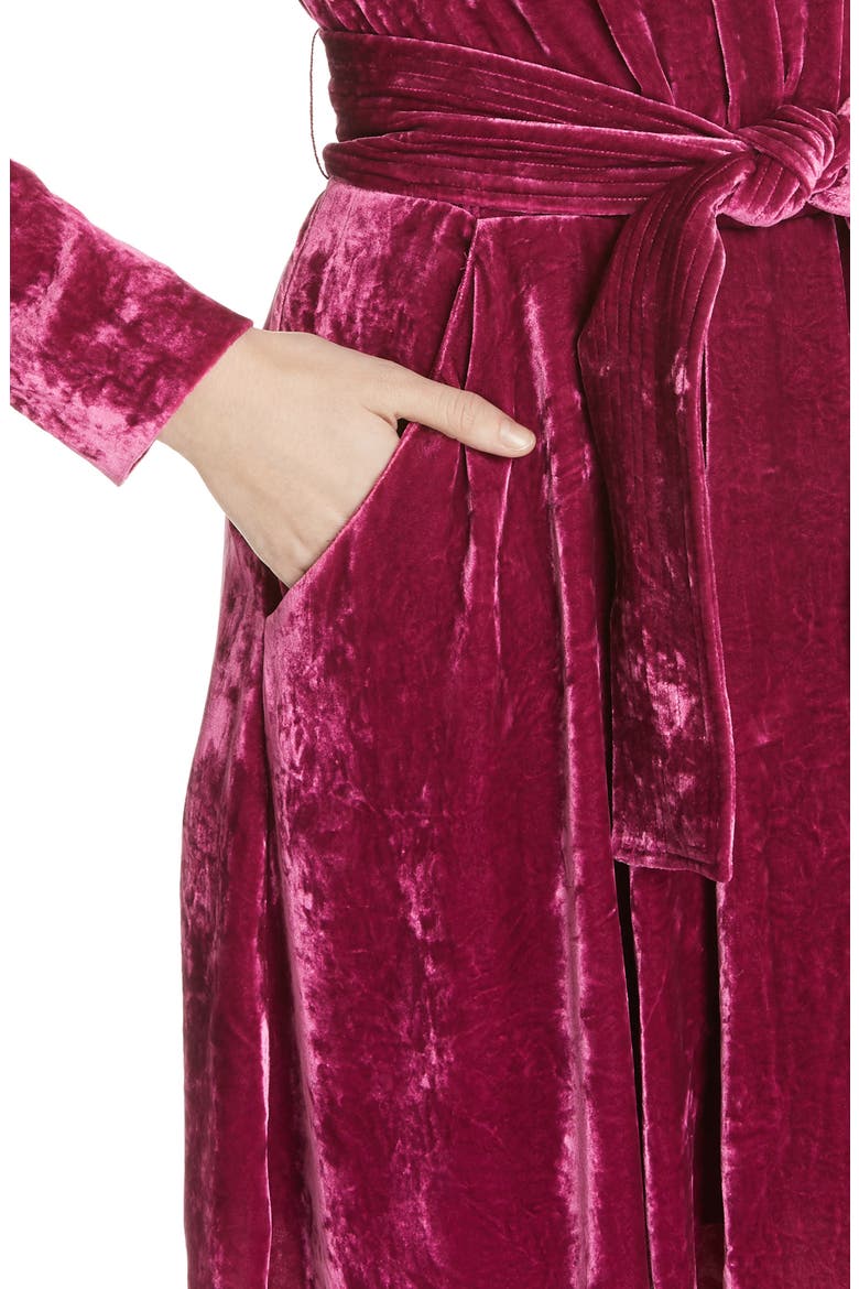 Kiera Crushed Velvet Minidress, Alternate, color, HOT PINK