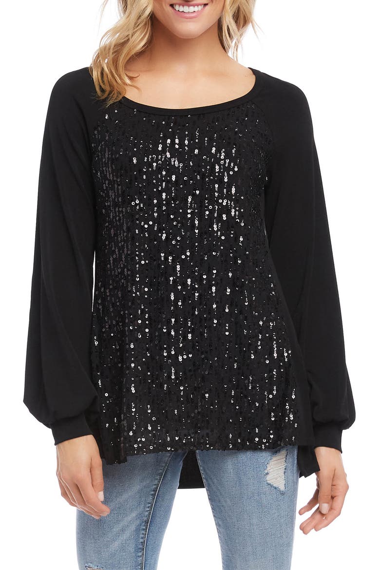 Sequin Top, Main, color, BLACK